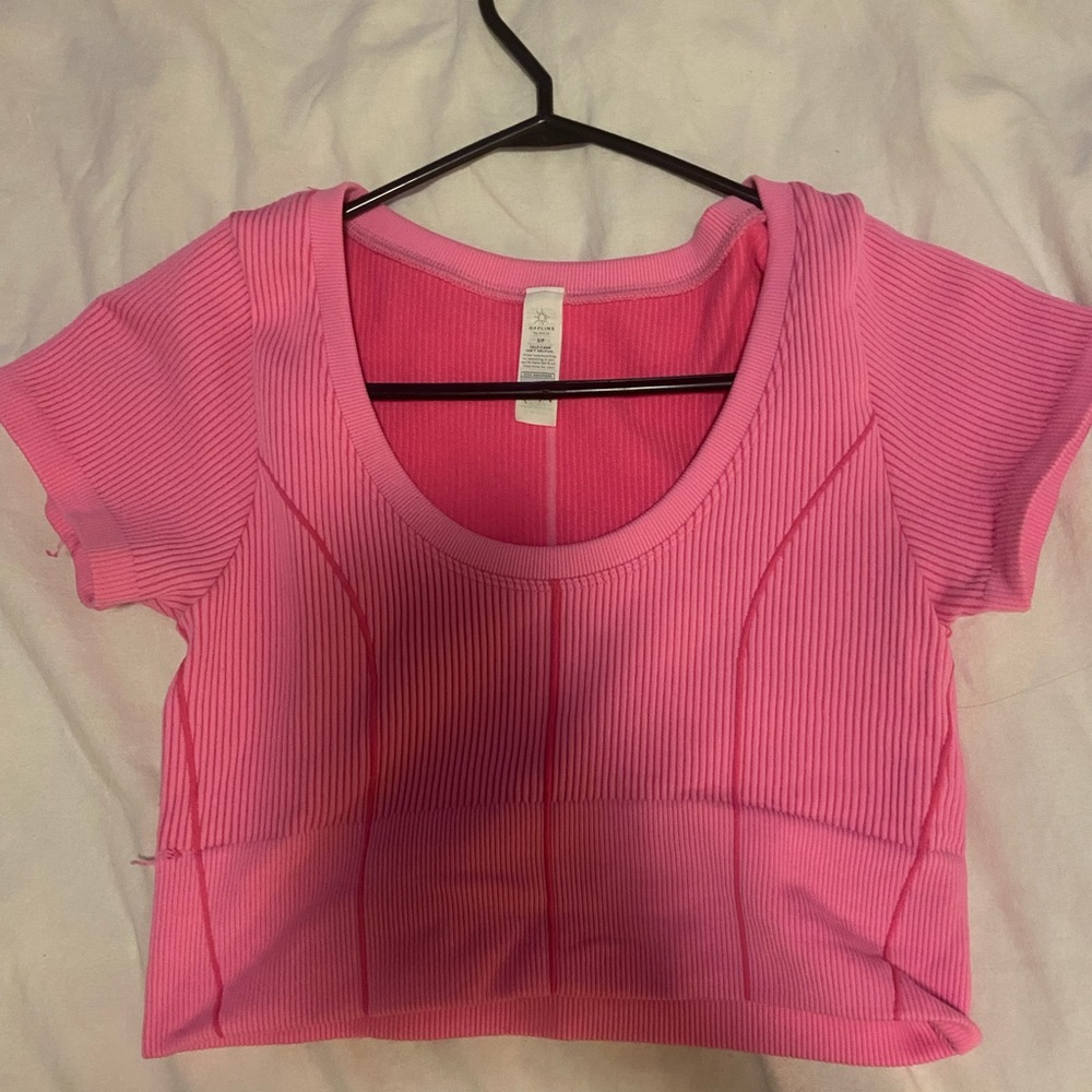 Offline by Aerie Seamless Corset T-Shirt pink